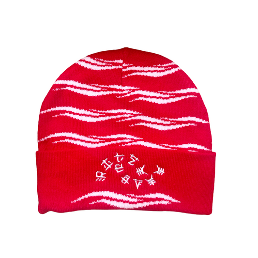 “TSUNAMI” BEANIE-RED